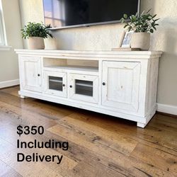 Progressive Furniture Rustic White 74” Media Console TV Stand – Free Delivery