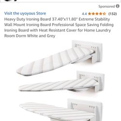 Heavy Duty Ironing Board 37.40"x11.80" Extreme Stability Wall Mount Ironing Board