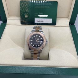Rolex Yacht-Master 37mm Back Dial 268621 Rose Gold Oyster Bracelet, Complete Box & Card