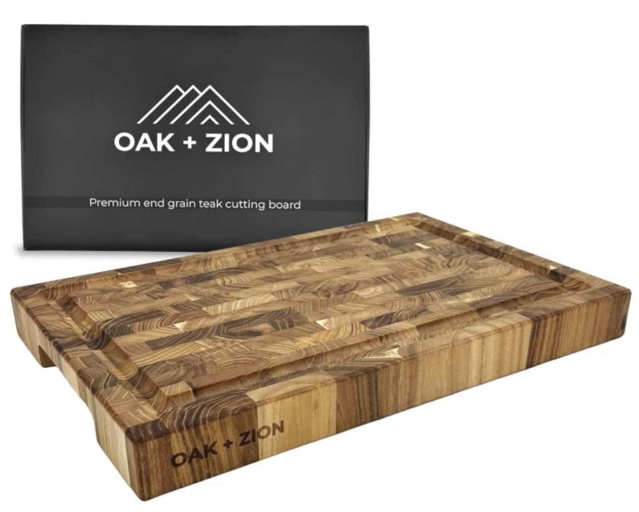 Oak & Zion Premium Teak Wooden Cutting Board & Serving Tray
