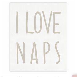 50” x 60” Machine Washable Luxe Throw - I LOVE NAPS - Ivory and Beige, NEW