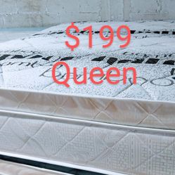 $199 Queen Pillow Top Mattress Only Brand New Free Delivery Same-day 