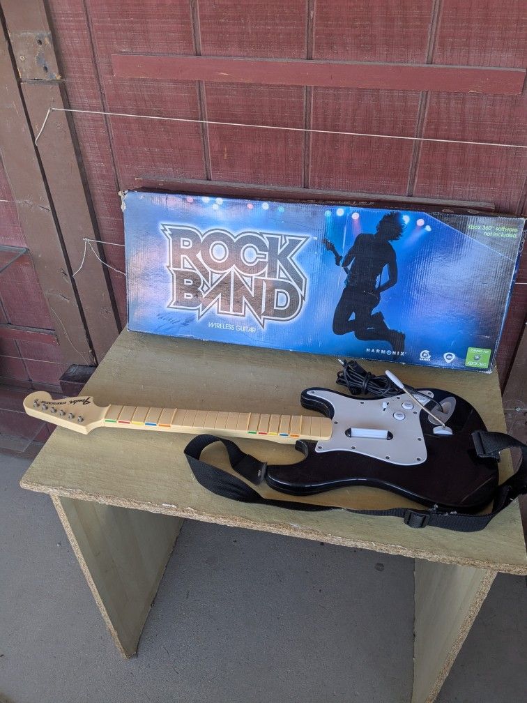 Rock Band For Xbox 360 Wired Guitar Or Wireless