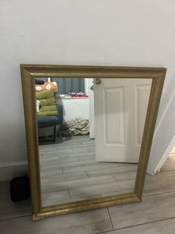 Gold Trim Mirror Great Size Vintage Look