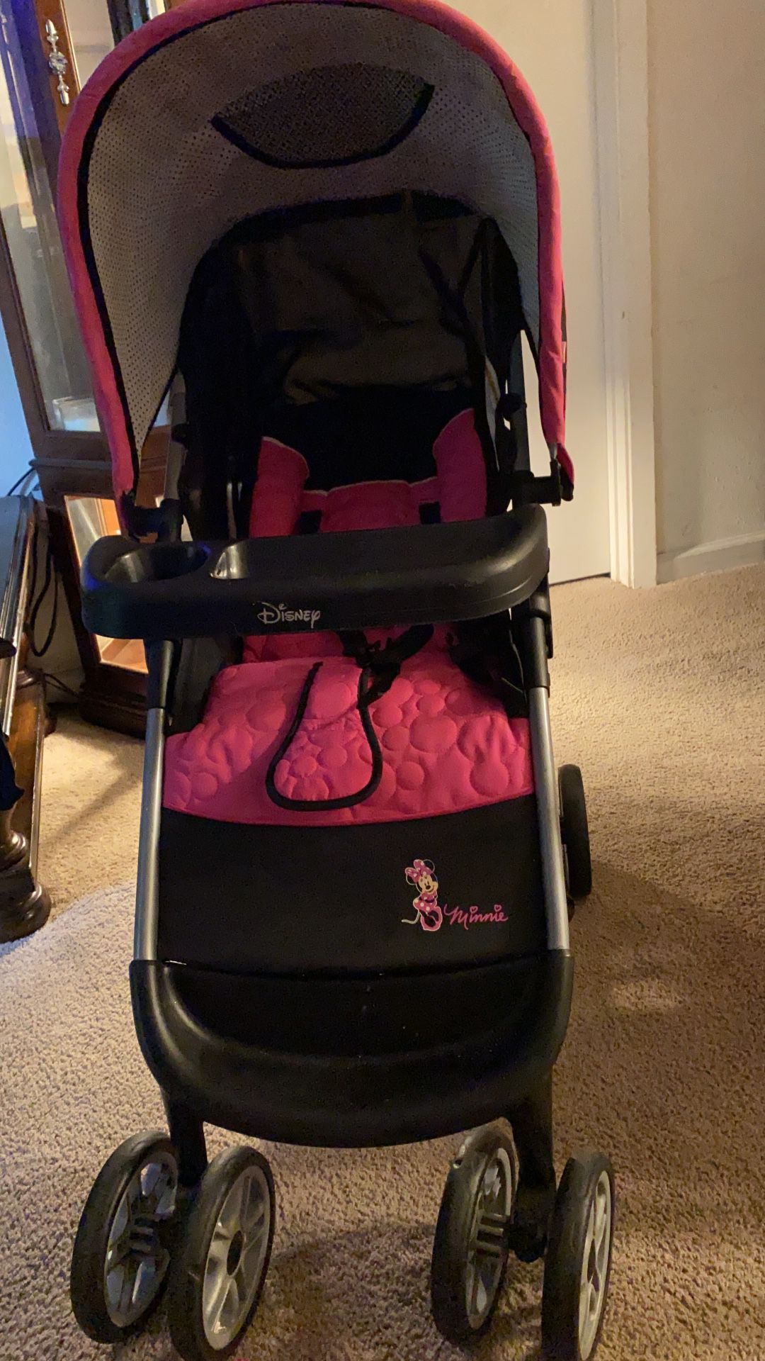 Disney Baby Minnie Mouse ultra compact Single Stroller In Pink 
