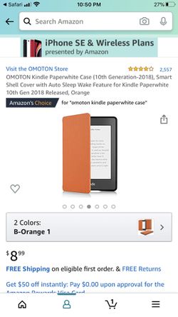 Omoton kindle paper white case (10th generation 2018) orange color