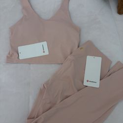 Pink Sport Bra Set Lululemon 