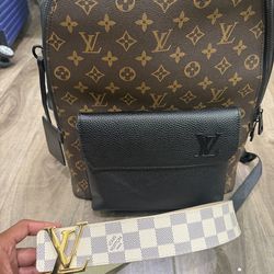 LV backpack and belt