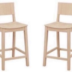 Open Box LINON HOME DECOR - DEVIN COUNTER STOOL UNFINISHED (SET OF 2) - CS279UNF02KD