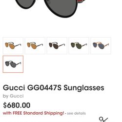 Gucci Sunglasses - Black Made In Italy 