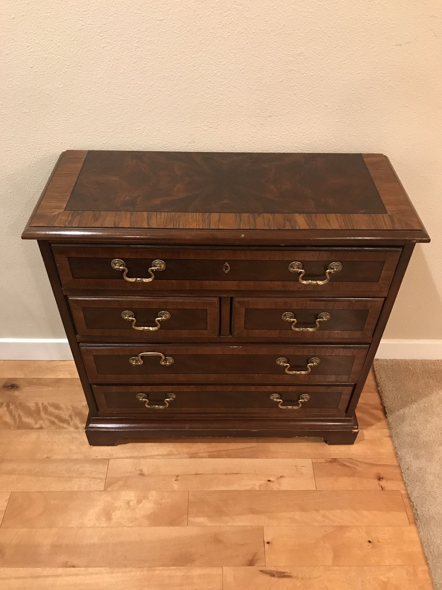 Drexel Banded Mahogany Chippendale Chest of Drawers