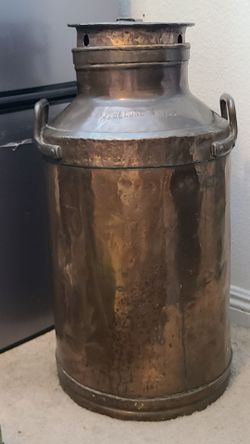 Antique Italian Copper Milk Can Churn Castellone Bros Dairy Farm Heavy 27 lbs