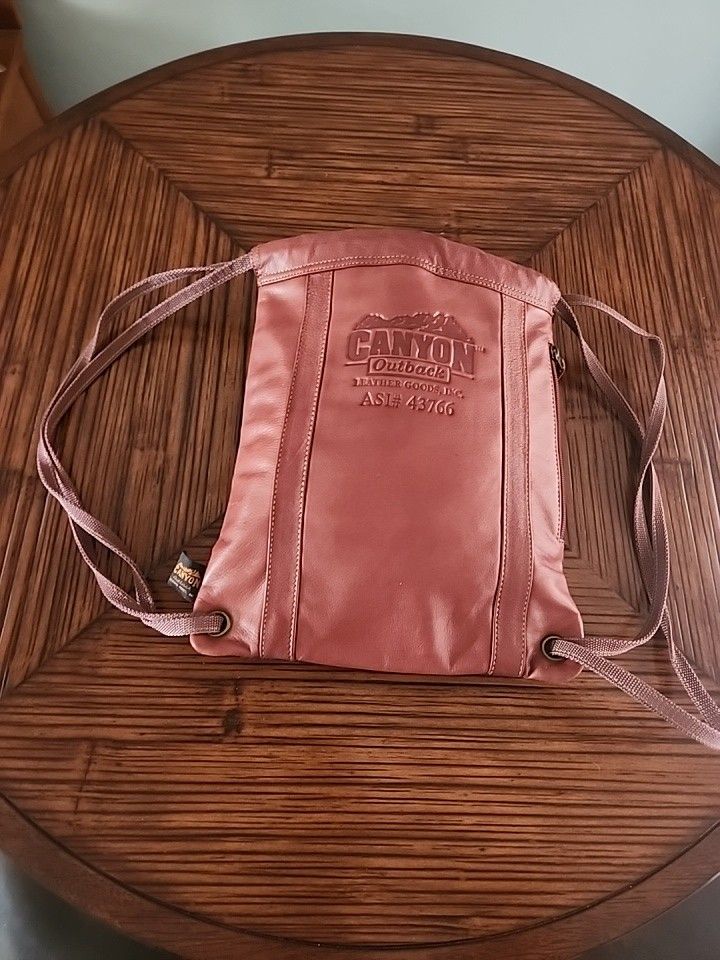 Canyon Outback Leather Drawstring Backpack 