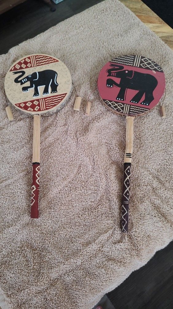 Two Percussion Hand Instruments Or Decoration