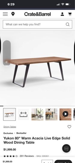 Crate and barrel dining table