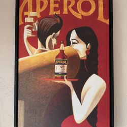 Framed Aperol Art Print – Italian Aperitivo Style (17×25)