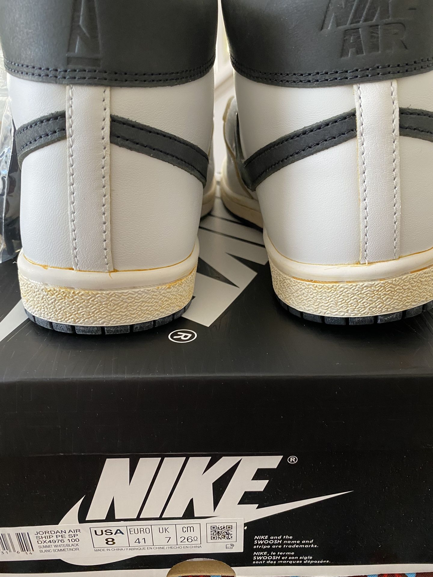 Nike Jordan Air Ship PE SP A Ma Maniere White Black Size: 8M Brand New