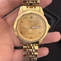 OLEVS Men's Silver Color Quartz Watch, Analog Round Dial Trendy Exquisite Watch, Waterproof Luminous Stainless Steel Band, Business Style, All Seasons