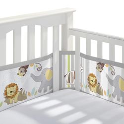 Baby Crib Liner With Animal Safari Print