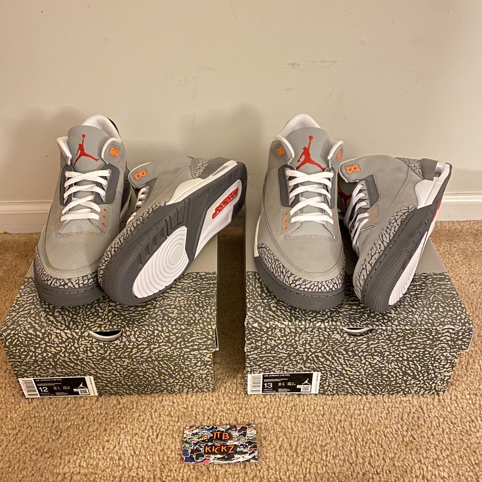 Jordan 3 “Cool Grey” Brand New Sizes 12 & 13