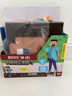 Minecraft Steve kids Halloween costume size 8