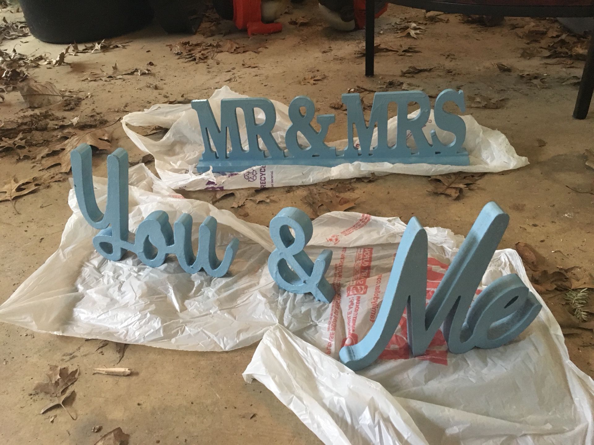 Mr and mrs and you and me sign wedding decor