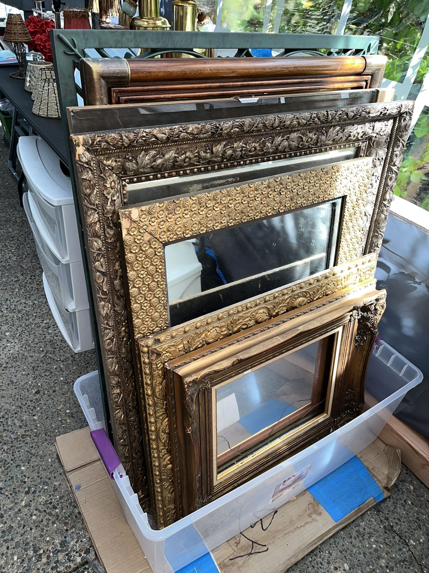 Antique Mirrors Brass/wood LARGE