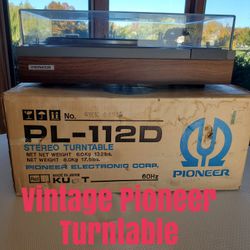 Vintage Pioneer PL-112D Turntable & Shure M91ED & Hi-Tack Stylus Needle 
