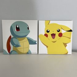 Set Of 12”x12” Pokémon Wall Art