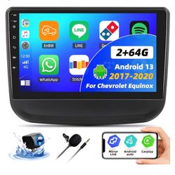 CAMECHO 2+64G Android 13 Stereo for Chevrolet Equinox 2017-2020 - Wireless Carplay Android Auto, 10.1" 1080P Touchscreen Car Radio with Bluetooth GPS,