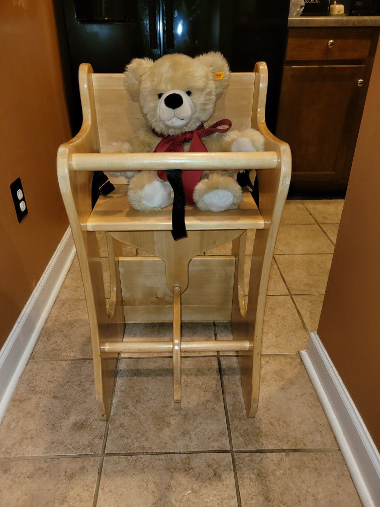 Handcrafted 3 In 1 High Chair, Rocking Horse & Desk