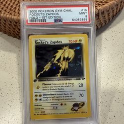 1st Edition Rockets Zapdos Holo PSA 9