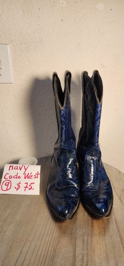 CODE WEST NAVY! Ladies Cowboy Boot Size 9