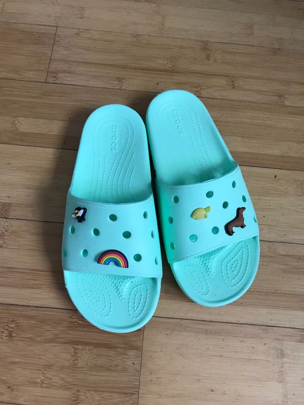 croc slides green