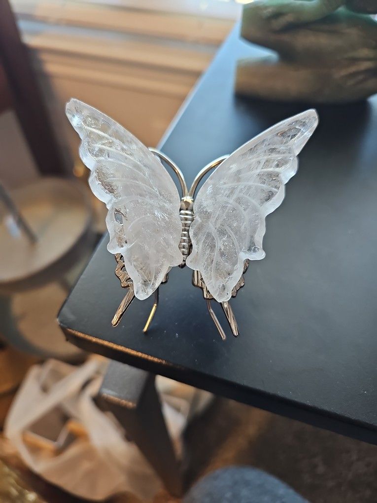 Clear Quartz Butterfly