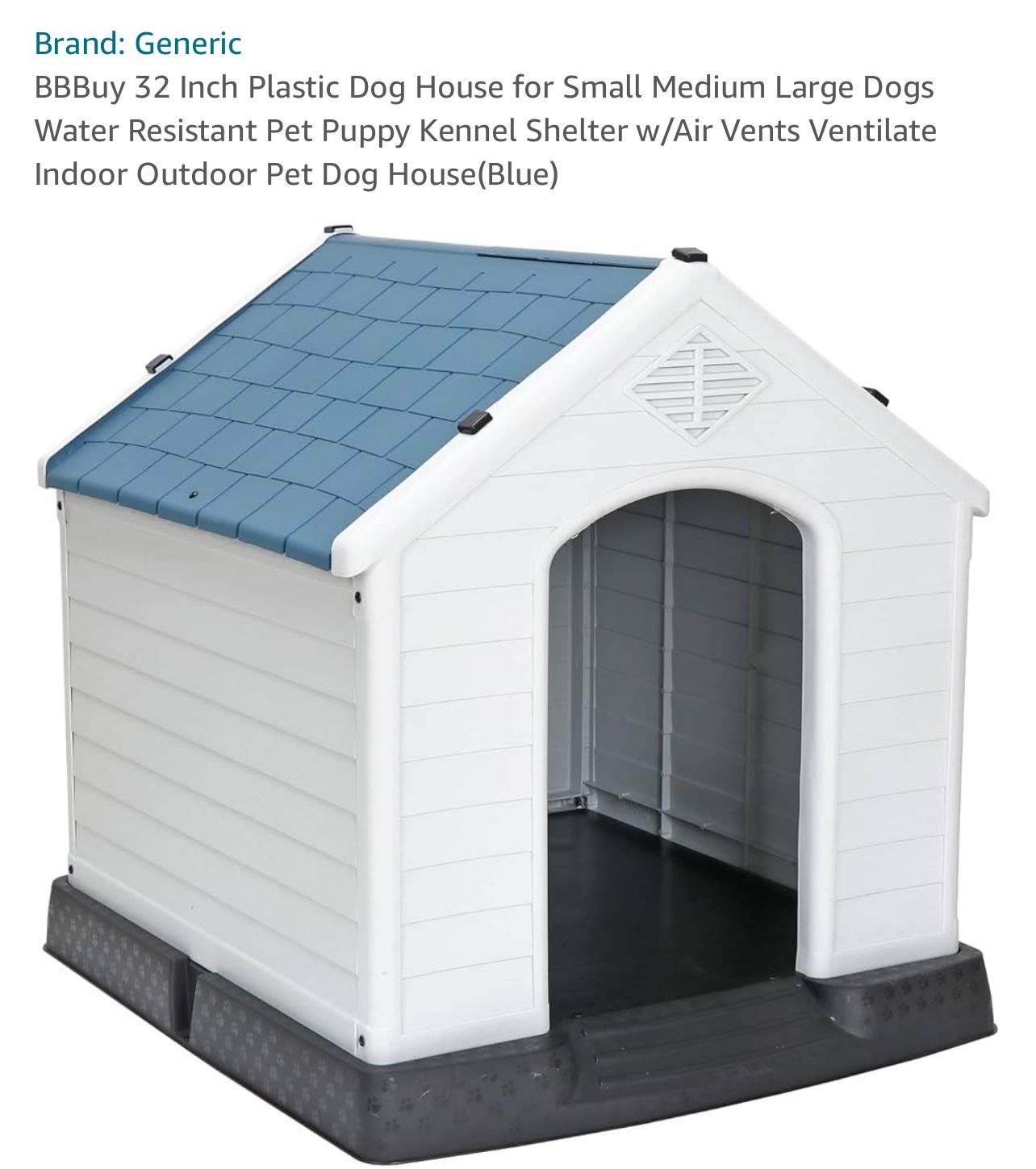 Blue Dog House Indoor Or Outdoor
