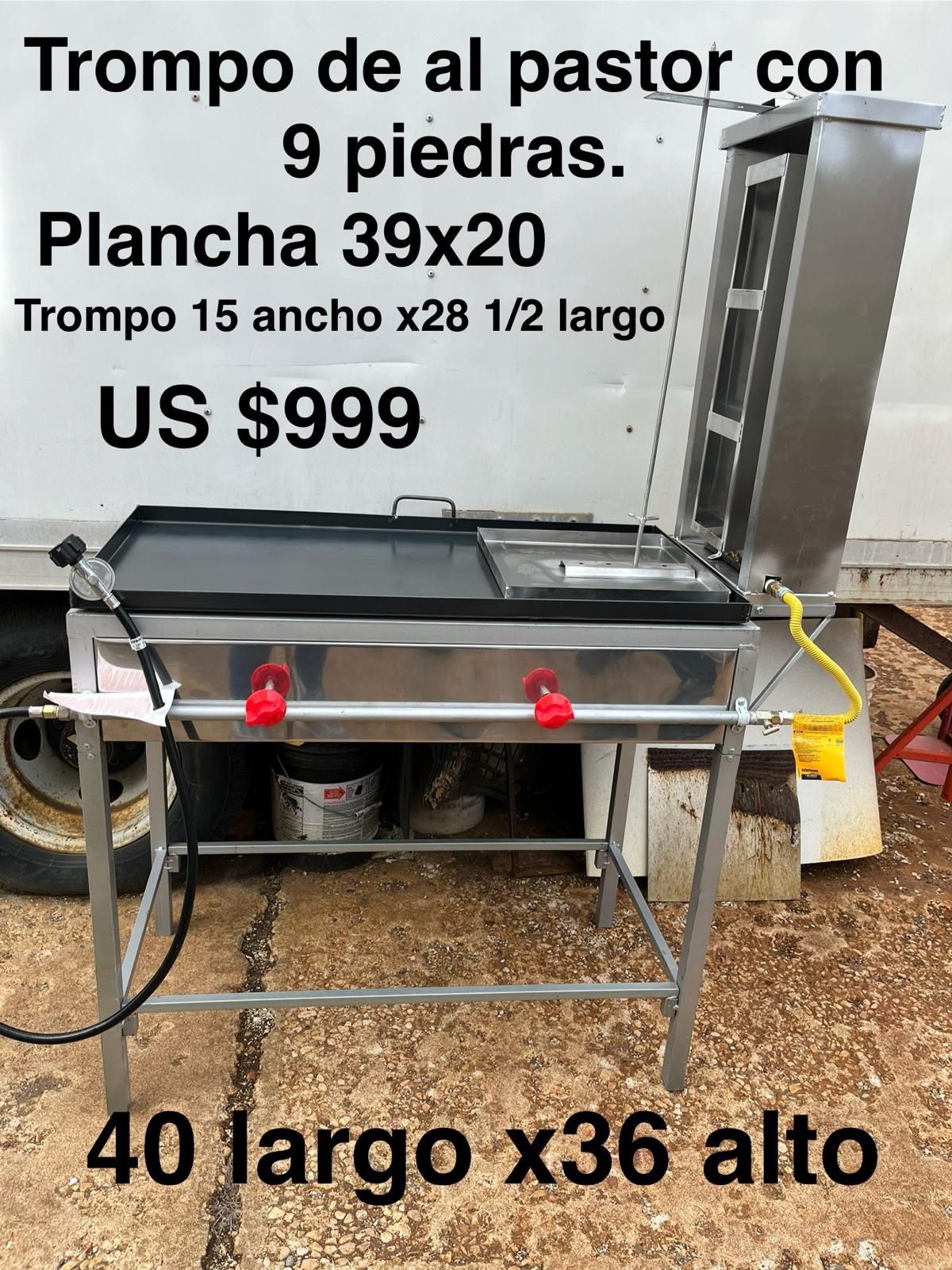 Trompo De Al Pastor Con Nueve Piedras, Y Plancha