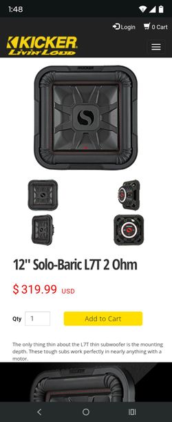 (2) kickers L7 shallow subwoofers