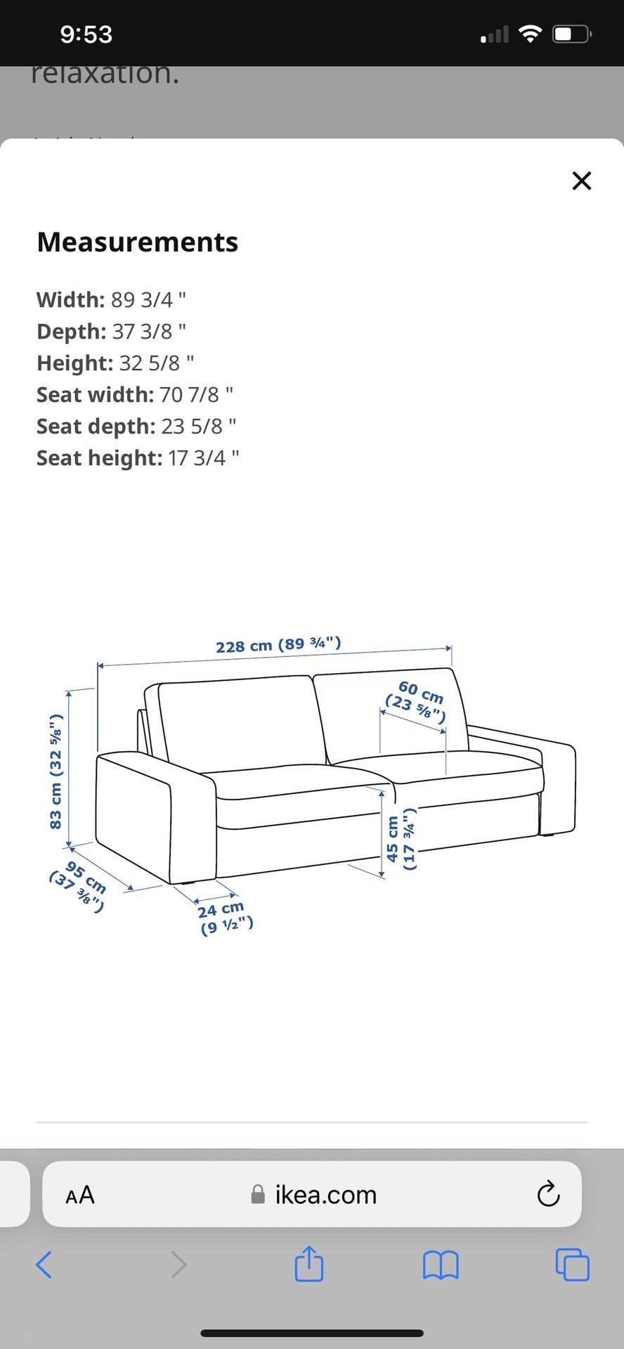 Kivik Ikea Sofa Excellent Condition for Sale in Seattle, WA OfferUp