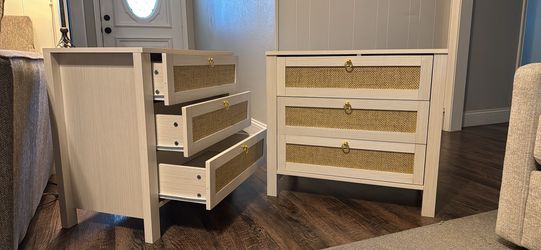 Large, Boho white Nightstands