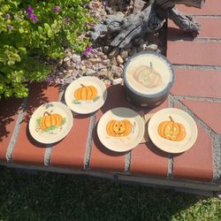 Jack-O-Lantern Plate Set