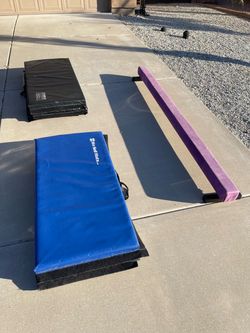 Gymnastics mats and balance beam