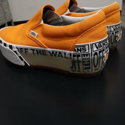 VANS Classic Slip-On Logo Stack Orange Women's Size 8 Men's  6.5