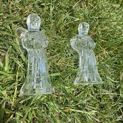 Antique Glass Angel Candle Holders