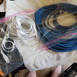 50 feet of high speed Ethernet flat cable
And 50 feet of Ethernet round cable