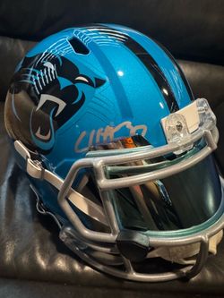 Chuba Hubbard autographed helmet
