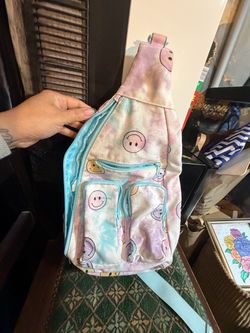 Tie-Dye Smiley Face Sling Bag