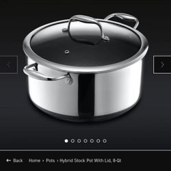Hybrid Stock Pot With Lid, 8-Qt With Lid 
