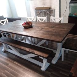 Custom Made Rustic Farmhouse Dining Tables. 