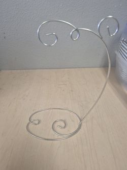 decorative silver wire spiral ornament display stand